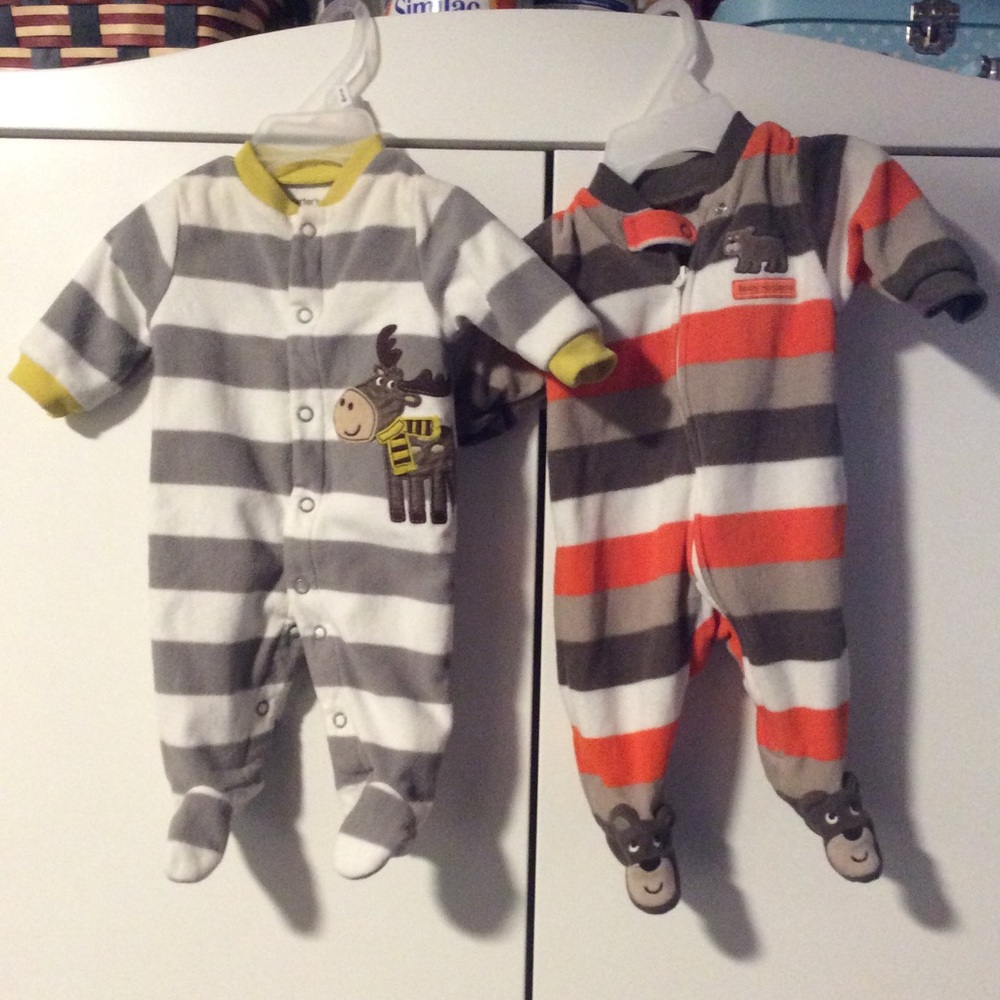 💜 4/$16 INFANT SET OF 2 FOOTED PAJAMAS